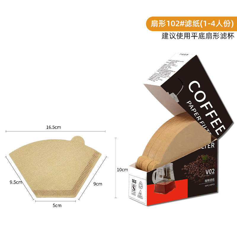 Hand Coffee Filter Paper Raw Wood Pulp Cone Coffee Filter Paper Coffee Machine Drip V60 Filter Paper